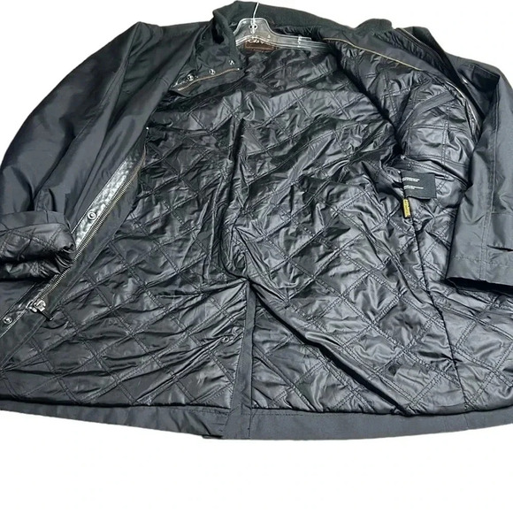 Cole Haan performance jacket,black,wool blend,lambskin trim,thermal,career,snaps - Picture 6 of 16